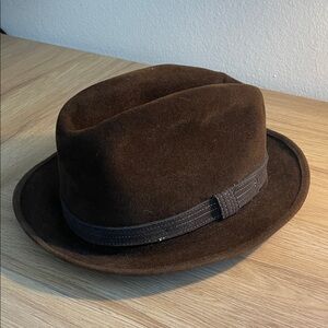 Vintage Stetson Mallory Brown Felt Fedora – Size 8 – USA Made